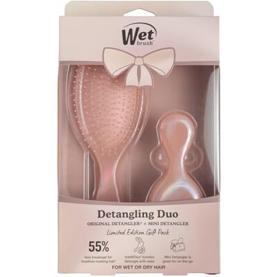 Wet Brush Original Detangler & Mini Duo Kit di spazzole districanti per capelli, bronzo (icona iridescente), setole IntelliFlex ultra morbide, spazzola districante che scivola attraverso i grovigli Wet Brush Original Detangler & Mini Duo Kit di spazzole districanti per capelli, bronzo (icona iridescente), setole IntelliFlex ultra morbide, spazzola districante che scivola attraverso i grovigli
