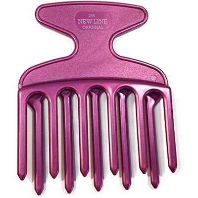 Hercules Fingerstyler professionale 245 lilla metallizzato New Line Original Afro Pick Pettine per ricci, 11 denti, 5/6, 10,2 cm Hercules Fingerstyler professionale 245 lilla metallizzato New Line Original Afro Pick Pettine per ricci, 11 denti, 5/6, 10,2 cm