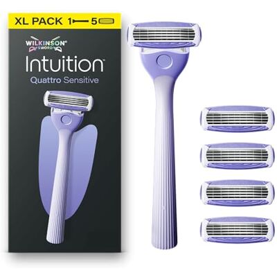Wilkinson Sword Intuition Quattro Sensitive, rasoio donna, 5 ricariche Wilkinson Sword Intuition Quattro Sensitive, rasoio donna, 5 ricariche