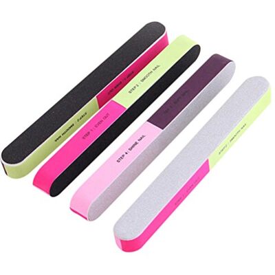 Attractive beauty Confezione da 3 pezzi di lime da unghie a 4 fasi e blocco lucidante per unghie Attractive beauty Confezione da 3 pezzi di lime da unghie a 4 fasi e blocco lucidante per unghie