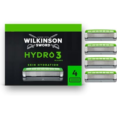 Wilkinson Sword Hydro 3, lame per rasoio uomo, confezione da 4 ricariche Wilkinson Sword Hydro 3, lame per rasoio uomo, confezione da 4 ricariche