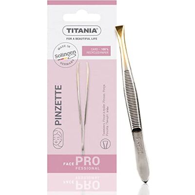 TITANIA pinzette, placcato oro, punta diritta, 1er Pack (1 X 12 G) TITANIA pinzette, placcato oro, punta diritta, 1er Pack (1 X 12 G)