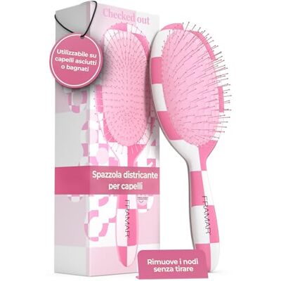 FRAMAR Spazzola Capelli Bagnati Spazzola Districante Per a Scacchi Capelli Ricci, Spazzola Per Capelli Bagnati, Districante, Spazzola Donna Rosa FRAMAR Spazzola Capelli Bagnati Spazzola Districante Per a Scacchi Capelli Ricci, Spazzola Per Capelli Bagnati, Districante, Spazzola Donna Rosa