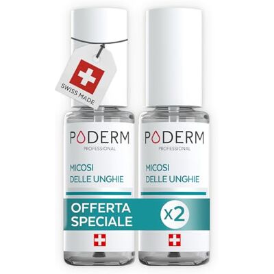PODERM TRATTAMIENTO CONTRO MICOSI UNGHIE Soluzione Naturale Unghie Fungus Olio Siero Purificante – Set 2 pezzi Prodotto in Svizzera PODERM TRATTAMIENTO CONTRO MICOSI UNGHIE Soluzione Naturale Unghie Fungus Olio Siero Purificante – Set 2 pezzi Prodotto in Svizzera