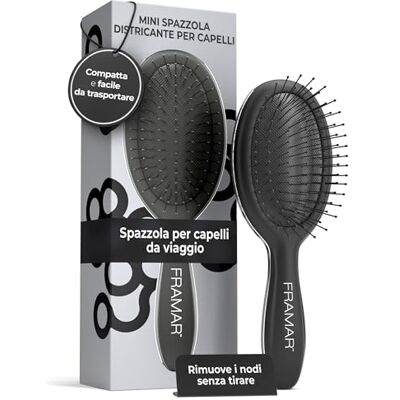 FRAMAR Mini Spazzola da Viaggio Per Capelli – Mini Spazzola da Nera Borsa, Spazzola Capelli Piccola, Accessori Capelli, Hair Brush, Compatto Per i Viaggi, Per Tutti i Tipi di Capelli FRAMAR Mini Spazzola da Viaggio Per Capelli – Mini Spazzola da Nera Borsa, Spazzola Capelli Piccola, Accessori Capelli, Hair Brush, Compatto Per i Viaggi, Per Tutti i Tipi di Capelli