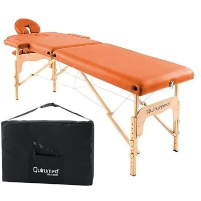 Quirumed Lettino da massaggio pieghevole in legno Easy, colore arancione, 186 x 66 cm, Lettino da massaggio, Massaggio fisioterapico, similpelle, poggiatesta articolato, altezza regolabile, 2 corpi Quirumed Lettino da massaggio pieghevole in legno Easy, colore arancione, 186 x 66 cm, Lettino da massaggio, Massaggio fisioterapico, similpelle, poggiatesta articolato, altezza regolabile, 2 corpi