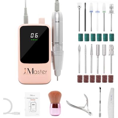 JCMASTER Fresa unghie professionale , 35.000 U/min, lima elettrica portatile per unghie in gel e acrilico, batteria ricaricabile, incl. 12 punte, comando a pulsante. JCMASTER Fresa unghie professionale , 35.000 U/min, lima elettrica portatile per unghie in gel e acrilico, batteria ricaricabile, incl. 12 punte, comando a pulsante.