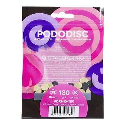 Staleks Pro 50 Pezzi di Dischi Adesivi Monouso per Pedicure per Base Pododisc Misura XS (Ø 10 mm) (Grana 180) PDF-10-180 Staleks Pro 50 Pezzi di Dischi Adesivi Monouso per Pedicure per Base Pododisc Misura XS (Ø 10 mm) (Grana 180) PDF-10-180