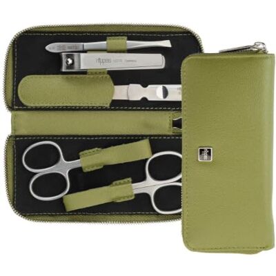 nippes Solingen Set manicure Verde, 5 pezzi, astuccio per unghie in pelle di eucalipto vegana, strumenti in acciaio inox, senza nichel e antiruggine, set per la cura delle unghie, prodotto in Solingen nippes Solingen Set manicure Verde, 5 pezzi, astuccio per unghie in pelle di eucalipto vegana, strumenti in acciaio inox, senza nichel e antiruggine, set per la cura delle unghie, prodotto in Solingen