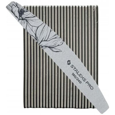 Staleks EXPERT NFE-40-180/240-25 Lima per unghie a mezzaluna su due lati, grana 180/240 g, strato sottile di schiuma, 25 pezzi Staleks EXPERT NFE-40-180/240-25 Lima per unghie a mezzaluna su due lati, grana 180/240 g, strato sottile di schiuma, 25 pezzi