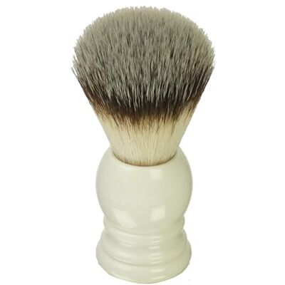 Fantasia Pennello da barba sintetico, con manico in acrilico bianco, altezza 9,5 cm Fantasia Pennello da barba sintetico, con manico in acrilico bianco, altezza 9,5 cm
