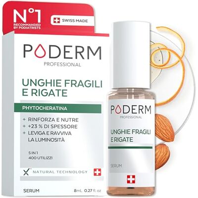 PODERM UNGHIE CHE SI SPEZZANO, RIGATE, INFRAGILITE Trattamento alle piante riparatrici, fortificanti, rivitalizzanti, nutrienti Professionale mani/piedi Facile & rapido Swiss Made PODERM UNGHIE CHE SI SPEZZANO, RIGATE, INFRAGILITE Trattamento alle piante riparatrici, fortificanti, rivitalizzanti, nutrienti Professionale mani/piedi Facile & rapido Swiss Made