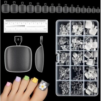 AIMEILI Unghie Finte Piedi 240 Pezzi 15 Taglie Tip Unghie Piedi 019 Unghie Artificiali Piedi, Full Cover Tips Unghie Ricostruzione, Con Custodia, Manicure Accessori per Salone di Casa AIMEILI Unghie Finte Piedi 240 Pezzi 15 Taglie Tip Unghie Piedi 019 Unghie Artificiali Piedi, Full Cover Tips Unghie Ricostruzione, Con Custodia, Manicure Accessori per Salone di Casa