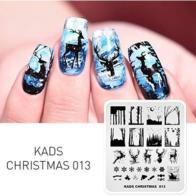 KADS Natale Unghie Timbro Unghie Piastra Natale Santa Renna Fiocchi Neve Assortiti Stile KADS Natale Unghie Timbro Unghie Piastra Natale Santa Renna Fiocchi Neve Assortiti Stile