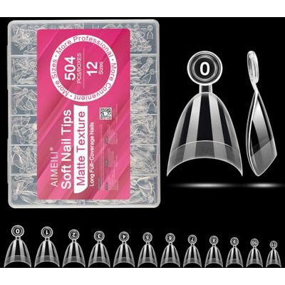 AIMEILI 504 Pezzi Unghie Finte 12 Taglie Tip in Gel per Unghie Nail Tips 13 Soft Gel Tips Unghie Ricostruzione, Tip Unghie Artificiali con Custodia, Fake Nails, Manicure Accessori per Salone di Casa AIMEILI 504 Pezzi Unghie Finte 12 Taglie Tip in Gel per Unghie Nail Tips 13 Soft Gel Tips Unghie Ricostruzione, Tip Unghie Artificiali con Custodia, Fake Nails, Manicure Accessori per Salone di Casa