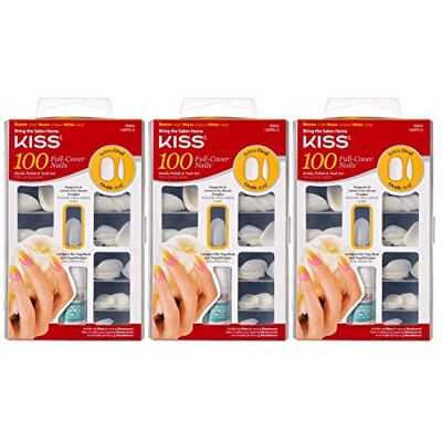 Kiss 100ps13 100 Count Active Oval Full Cover Nails by Kiss 100ps13 100 Count Active Oval Full Cover Nails by