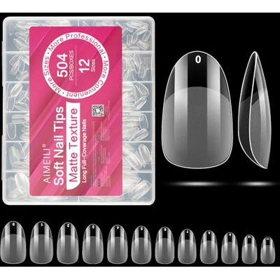AIMEILI 504 Pezzi Unghie Finte 12 Taglie Tip in Gel per Unghie Nail Tips 09 Soft Gel Tips Unghie Ricostruzione, Tip Unghie Artificiali con Custodia, Fake Nails, Manicure Accessori per Salone di Casa AIMEILI 504 Pezzi Unghie Finte 12 Taglie Tip in Gel per Unghie Nail Tips 09 Soft Gel Tips Unghie Ricostruzione, Tip Unghie Artificiali con Custodia, Fake Nails, Manicure Accessori per Salone di Casa
