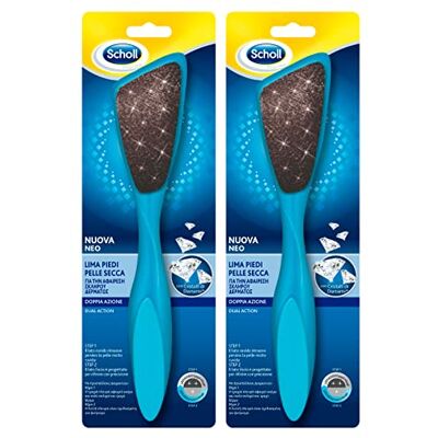 Scholl Lima Piedi Pelle Secca a Doppia Azione con Cristalli di Diamante Doppia Superficie Abrasiva ed Impugnatura Ergonimica 2 Confezioni da 1 Lima Scholl Lima Piedi Pelle Secca a Doppia Azione con Cristalli di Diamante Doppia Superficie Abrasiva ed Impugnatura Ergonimica 2 Confezioni da 1 Lima