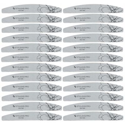Staleks EXPERT NFE-40-150/180-25 Lima per unghie a mezzaluna su due lati, grana 150/180 g, strato sottile di schiuma, 25 pezzi Staleks EXPERT NFE-40-150/180-25 Lima per unghie a mezzaluna su due lati, grana 150/180 g, strato sottile di schiuma, 25 pezzi