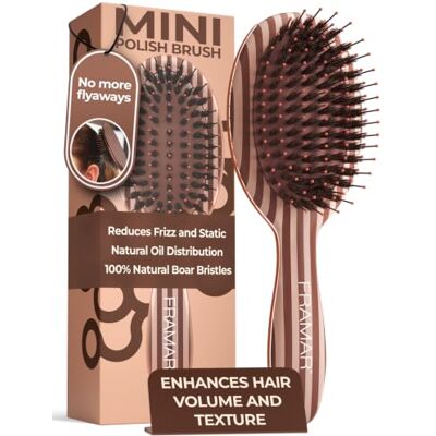 FRAMAR Mini Spazzola Capelli Spazzola Setole Cinghiale – Righe Cioccolato Spazzola da Viaggio, Spazzola Capelli Setole Cinghiale, Spazzola Piccola Per Capelli, Aggiunge Volume e Lucentezza FRAMAR Mini Spazzola Capelli Spazzola Setole Cinghiale – Righe Cioccolato Spazzola da Viaggio, Spazzola Capelli Setole Cinghiale, Spazzola Piccola Per Capelli, Aggiunge Volume e Lucentezza