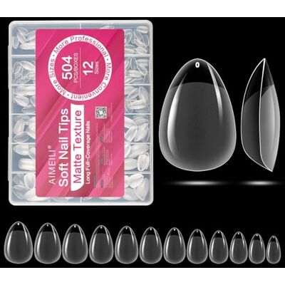 AIMEILI 504 Pezzi Unghie Finte 12 Taglie Tip in Gel per Unghie Nail Tips 17 Soft Gel Tips Unghie Ricostruzione, Tip Unghie Artificiali con Custodia, Fake Nails, Manicure Accessori per Salone di Casa AIMEILI 504 Pezzi Unghie Finte 12 Taglie Tip in Gel per Unghie Nail Tips 17 Soft Gel Tips Unghie Ricostruzione, Tip Unghie Artificiali con Custodia, Fake Nails, Manicure Accessori per Salone di Casa