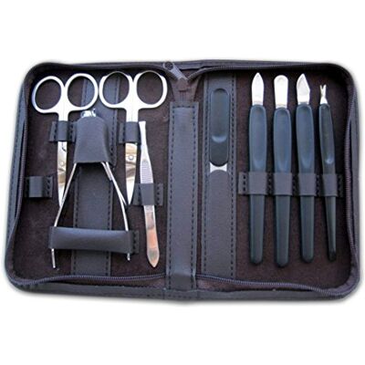 Clauss Astuccio per manicure , 10 pezzi, cuoio, marrone scuro Clauss Astuccio per manicure , 10 pezzi, cuoio, marrone scuro