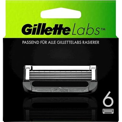 Gillette Labs Set di 6 lame di ricambio per rasoio da uomo Labs Wet Razor con elemento di pulizia e rasoio riscaldato Gillette Labs Set di 6 lame di ricambio per rasoio da uomo Labs Wet Razor con elemento di pulizia e rasoio riscaldato