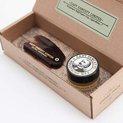 Captain Fawcett Cera per Baffi Sandalo e Pettine Pieghevole - Set Cura Barba Captain Fawcett Cera per Baffi Sandalo e Pettine Pieghevole - Set Cura Barba