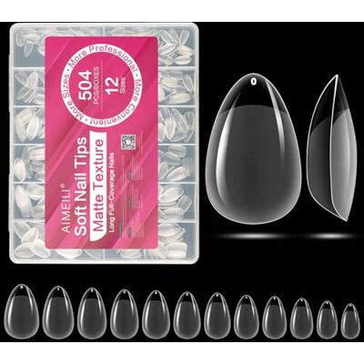 AIMEILI 504 Pezzi Unghie Finte 12 Taglie Tip in Gel per Unghie Nail Tips 10 Soft Gel Tips Unghie Ricostruzione, Tip Unghie Artificiali con Custodia, Fake Nails, Manicure Accessori per Salone di Casa AIMEILI 504 Pezzi Unghie Finte 12 Taglie Tip in Gel per Unghie Nail Tips 10 Soft Gel Tips Unghie Ricostruzione, Tip Unghie Artificiali con Custodia, Fake Nails, Manicure Accessori per Salone di Casa