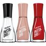 Sally Hansen Set Smalti Unghie Insta-Dri, ad Asciugatura Rapida, Effetto Manicure Professionale a Lunga Durata, 103 Clearly Quick, 203 Buff and Tumble, 383 Asap Apple