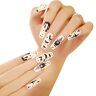 Hpory Halloween Unghie Finte con Colla, 24 Pcs Unghie Finte Halloween 12 Taglie Copertura Completa Unghie Finte Francesi con Zucca Ghost Pattern, Nail Art Accessori per Ragazze Principianti