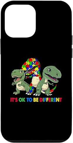 Support Autism Puzzle T-Shirts and More Custodia per iPhone 12 mini Consapevolezza dell'autismo Simpatico dinosauro T-Rex Va bene essere diverso