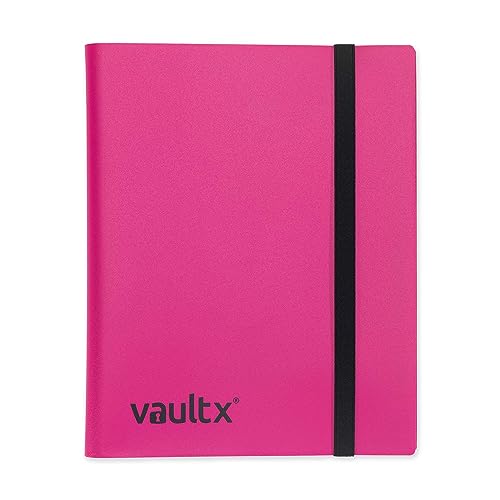 Vault X ® Binder – Album Porta Carte con 9 Tasche – Raccoglitore per 360 Carte Collezionabili o Figurine con Apertura Laterale (Rosa)