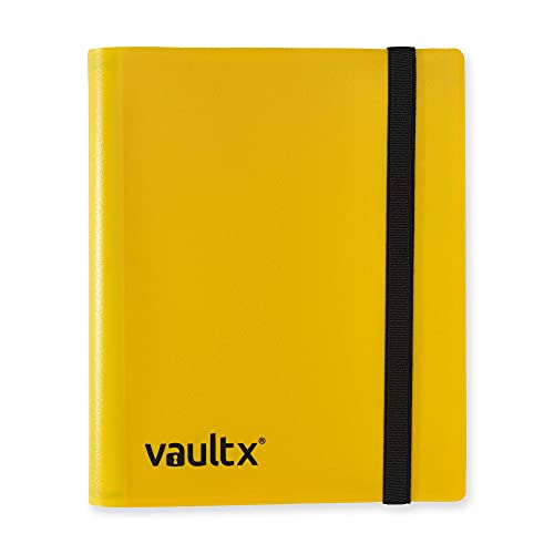 Vault X ® Binder – Album Porta Carte con 4 Tasche – Raccoglitore per 160 Carte Collezionabili o Figurine con Apertura Laterale (Giallo)