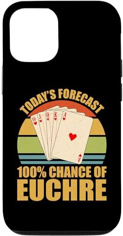 Funny Euchre Card Game Custodia per iPhone 14 Gioco di carte Euchre Vintage Funny Previsioni di oggi