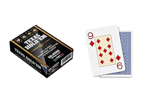 Dal Negro – Mazzo di Carte Professionali Poker Texas Hold'em Casino Quality, Plastificate e Impermeabili, 1 Mazzo da 55 Jumbo Index con Jolly, Retro Blu, Made in Italy