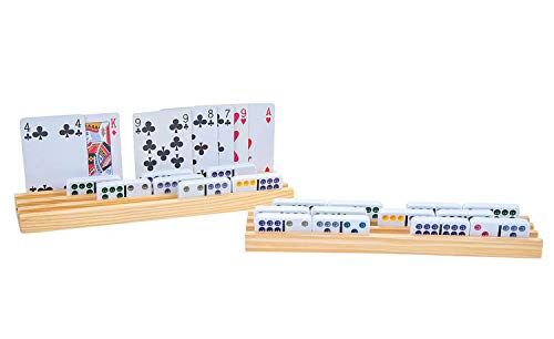 Engelhart x4 Domino in Legno e Porta Tessere 26 x 6 cm 390818