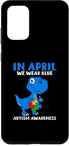 Support Autism Puzzle T-Shirts and More Custodia per Galaxy S20+ Ad aprile indossiamo il mese di sensibilizzazione sull'autismo T-Rex del dinosauro blu