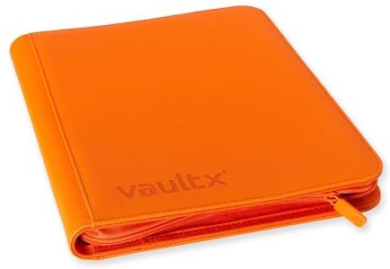 Vault X Exo-Tec Raccoglitore per carte collezionabili di prima qualità, 9 tasche, 360 tasche laterali (arancione)