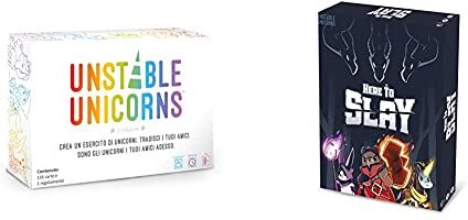 Asmodee Unstable Unicorns Gioco Da Tavolo Edizione In Italiano (8567 Italia) & Italia Here To Slay, Gioco Di Carte, Dai Creatori Di Unstable Unicorns, Edizione In Italiano, 8568