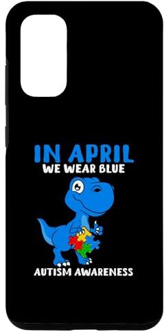 Support Autism Puzzle T-Shirts and More Custodia per Galaxy S20 Ad aprile indossiamo il mese di sensibilizzazione sull'autismo T-Rex del dinosauro blu