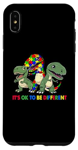 Support Autism Puzzle T-Shirts and More Custodia per iPhone XS Max Consapevolezza dell'autismo Simpatico dinosauro T-Rex Va bene essere diverso