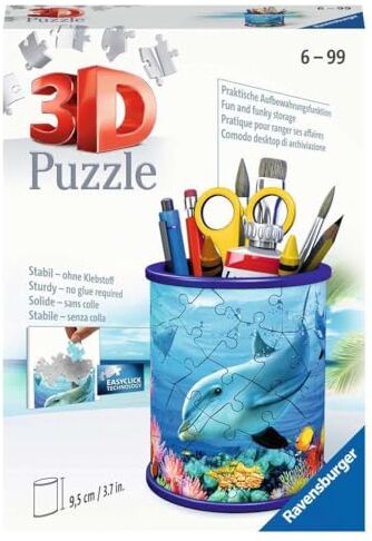 Ravensburger 3D Puzzle 11176 Utensilo Unterwasserwelt 54 Teile Stiftehalter für Tierliebhaber ab 6 Jahren, Schreibtisch-Organizer für Kinder: Erlebe Puzzeln in der 3. Dimension