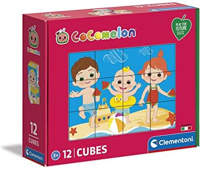 Clementoni Cocomelon 3 Anni-cubi da 12 Pezzi-Play for Future, Materiali 100% riciclati-Made in Italy, Bambini, Puzzle Cartoni Animati, Multicolore, Medium,