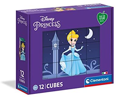 Clementoni Cubo Princesas 12pzs Disney Princess, 3 anni-cubi da 12 pezzi-Play For Future, materiali 100% riciclati-Made in Italy, bambini, puzzle cartoni animati, Multicolore, One size,