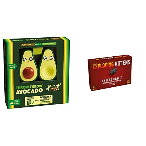 Asmodee Throw Throw Avocado, Gioco da Tavolo, Divertente Party Game, 2-6 Giocatori, 7+ Anni, Edizione in Italiano & Exploding Kittens Gioco di carte, party game, 2-5 giocatori, 7+ anni