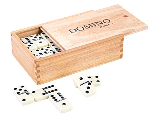 Engelhart Jeu de 55 Dominos DOUBLE 9 in grande scatola legno