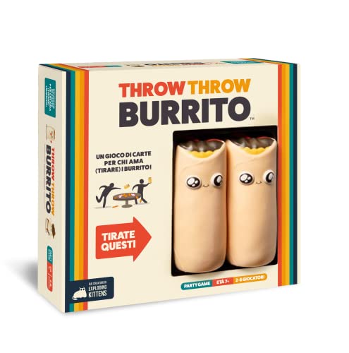 Asmodee Throw Throw Burrito Divertente Gioco da Tavolo, con Due Burrito Squishy, 7+ Anni, 2-6 Giocatori, Edizione in Italiano