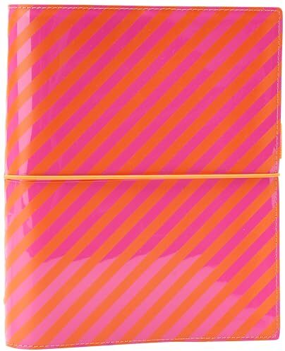 Filofax Domino Patent A5 Strisce arancio/rosa