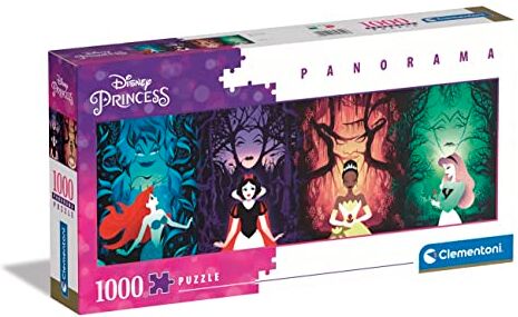 Clementoni - Disney Princess Panorama Princess-1000 Pezzi Adulti, Puzzle Panoramico, Made in Italy, Multicolore,